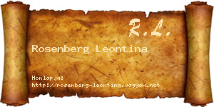 Rosenberg Leontina névjegykártya
